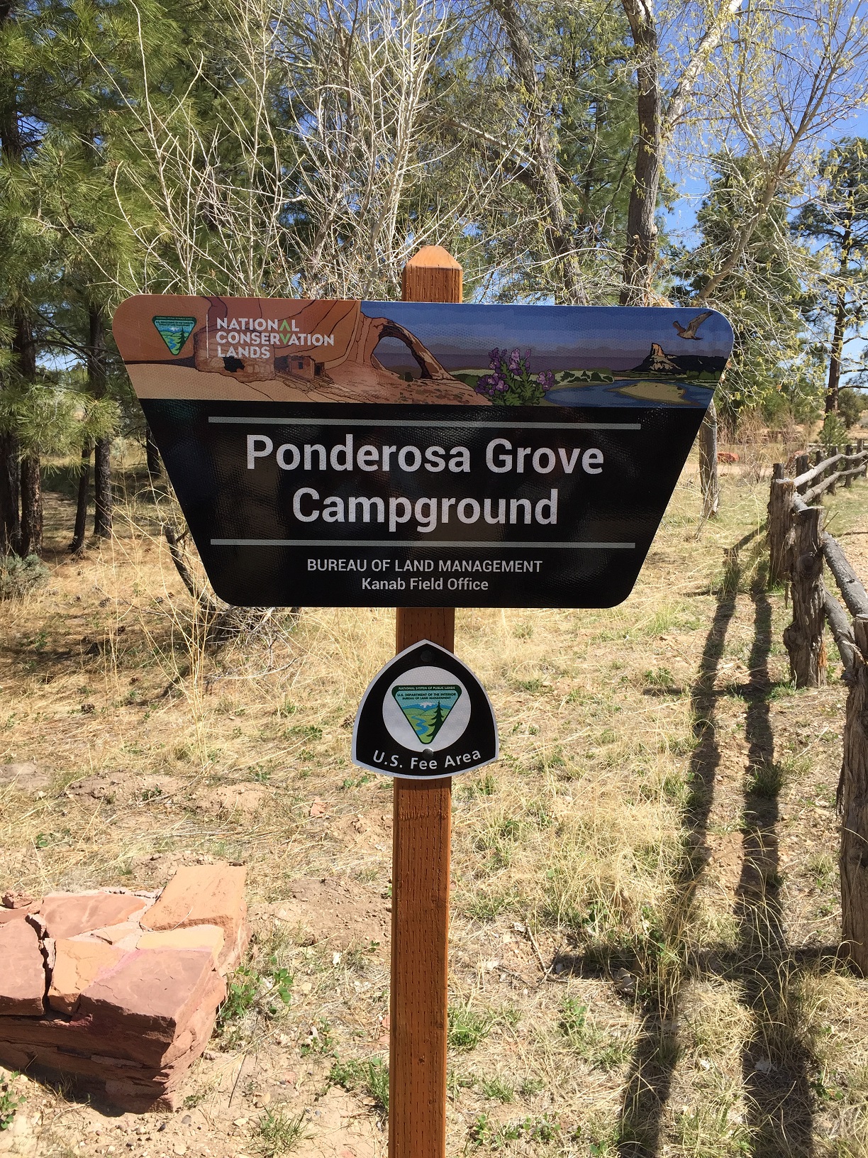 Ponderosa Grove Campground sign