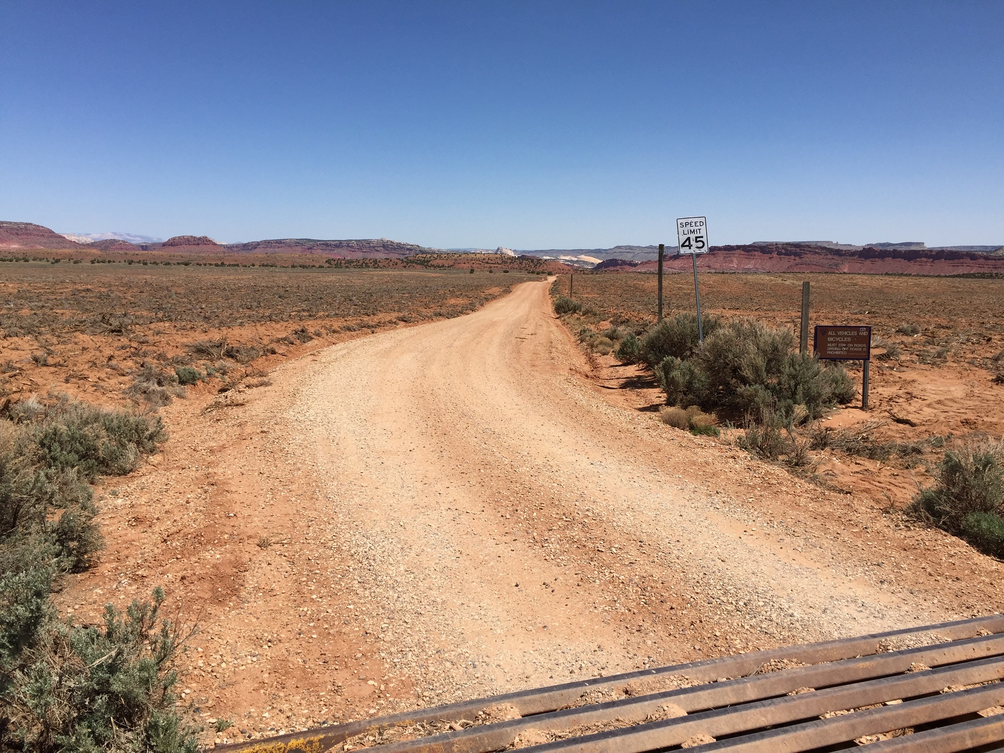 The road leaving US Highway 89 for Paria and the Pahreah town site