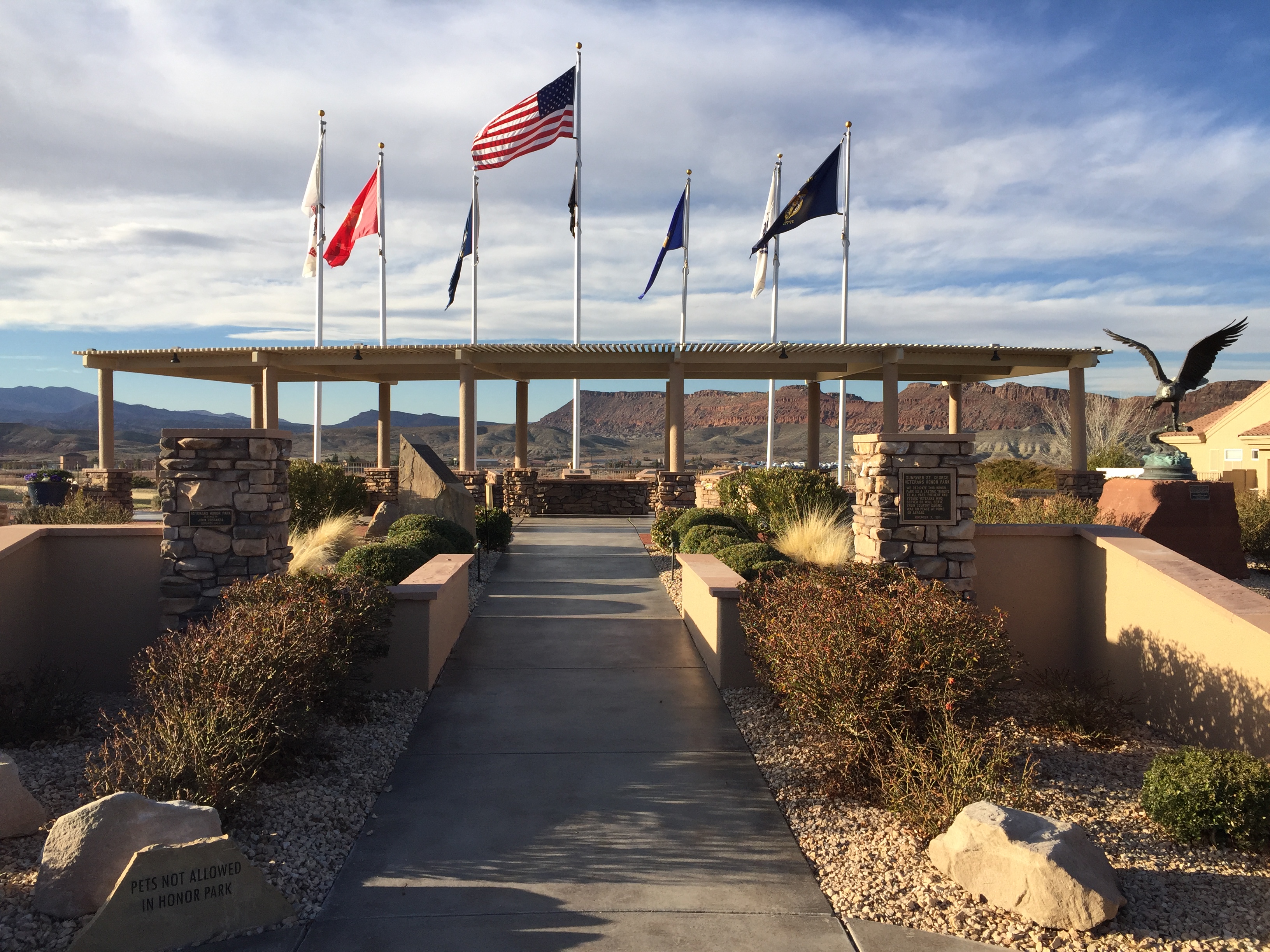 The main entrance to the SunRiver St. George Veterans Honor Park