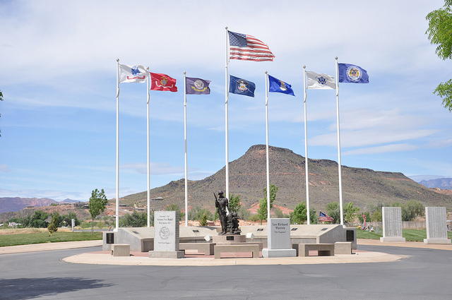 A veterans memorial at the Tonaquint Cemetery in St. George