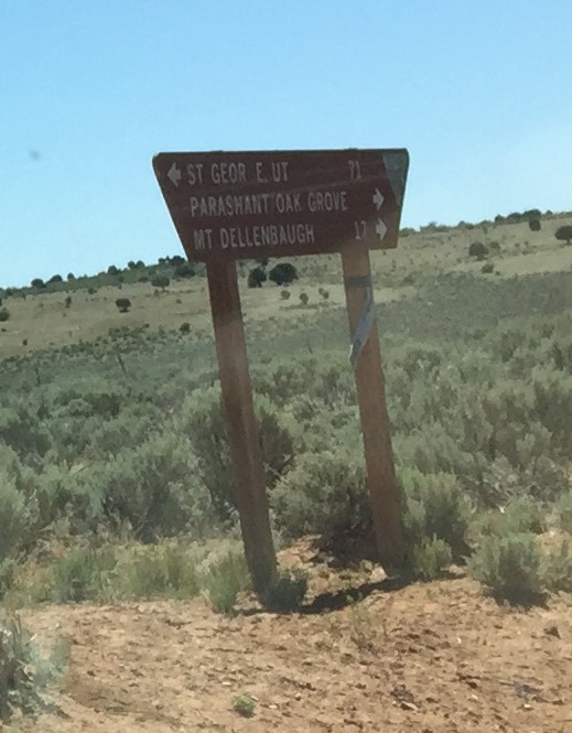 A signpost on Mohave County Road 103 at intersection with BLM Road 1002