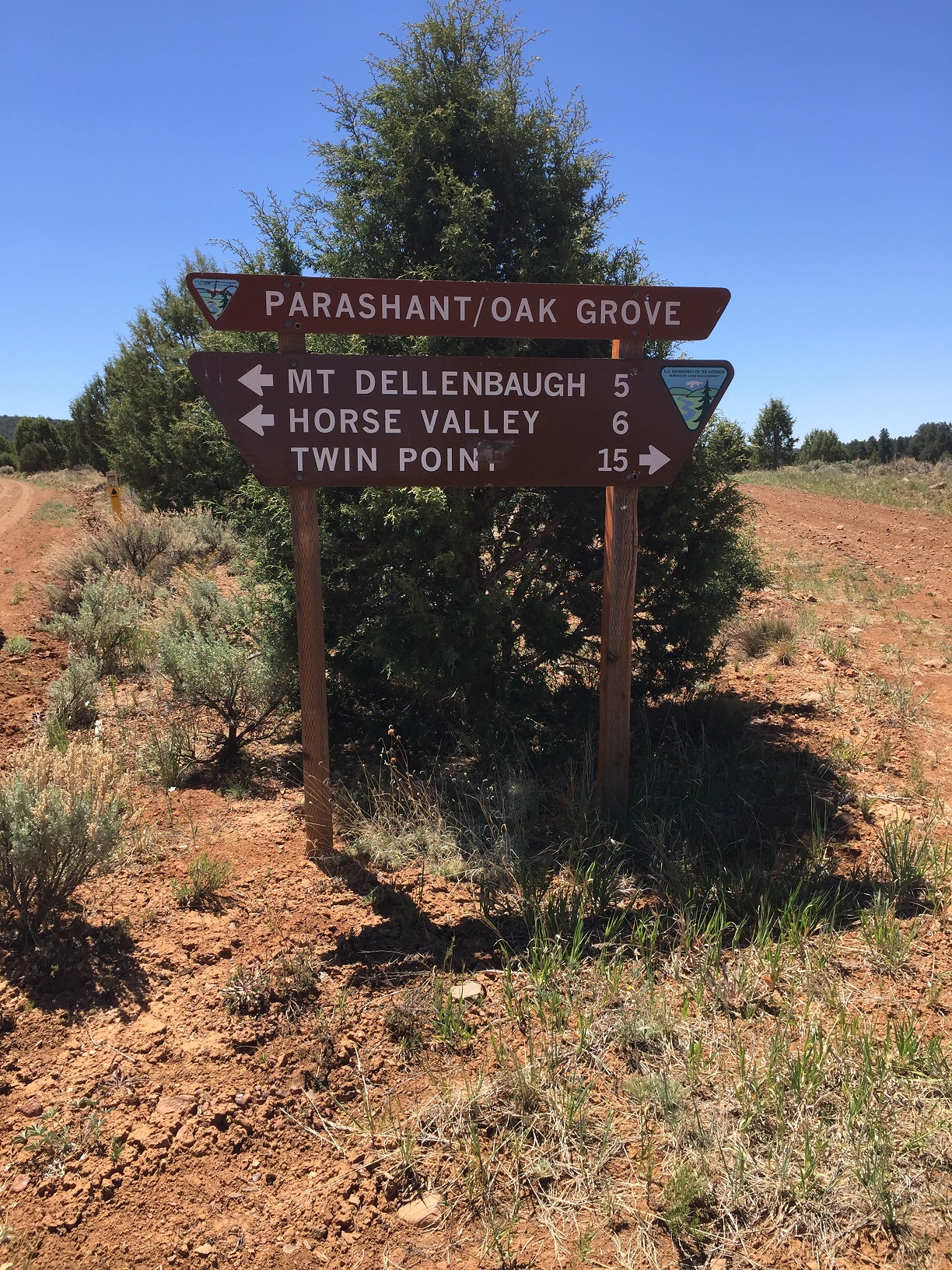 The sign at the junction of Mohave County Road 103 and BLM Road 1019