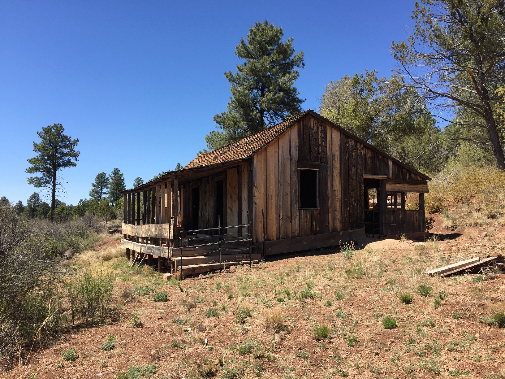 The right side of the Pine Cabin on the Arizona Strip