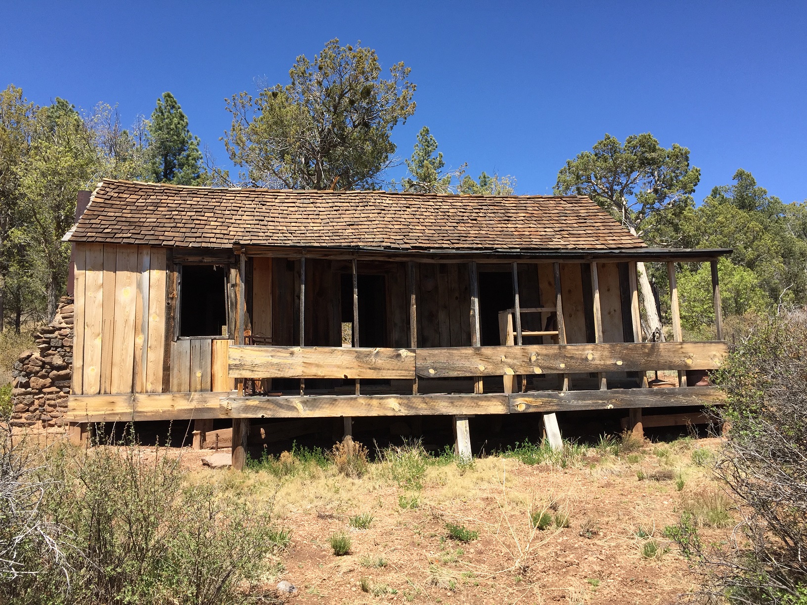 The front of the Pine Cabin on the Arizona Strip