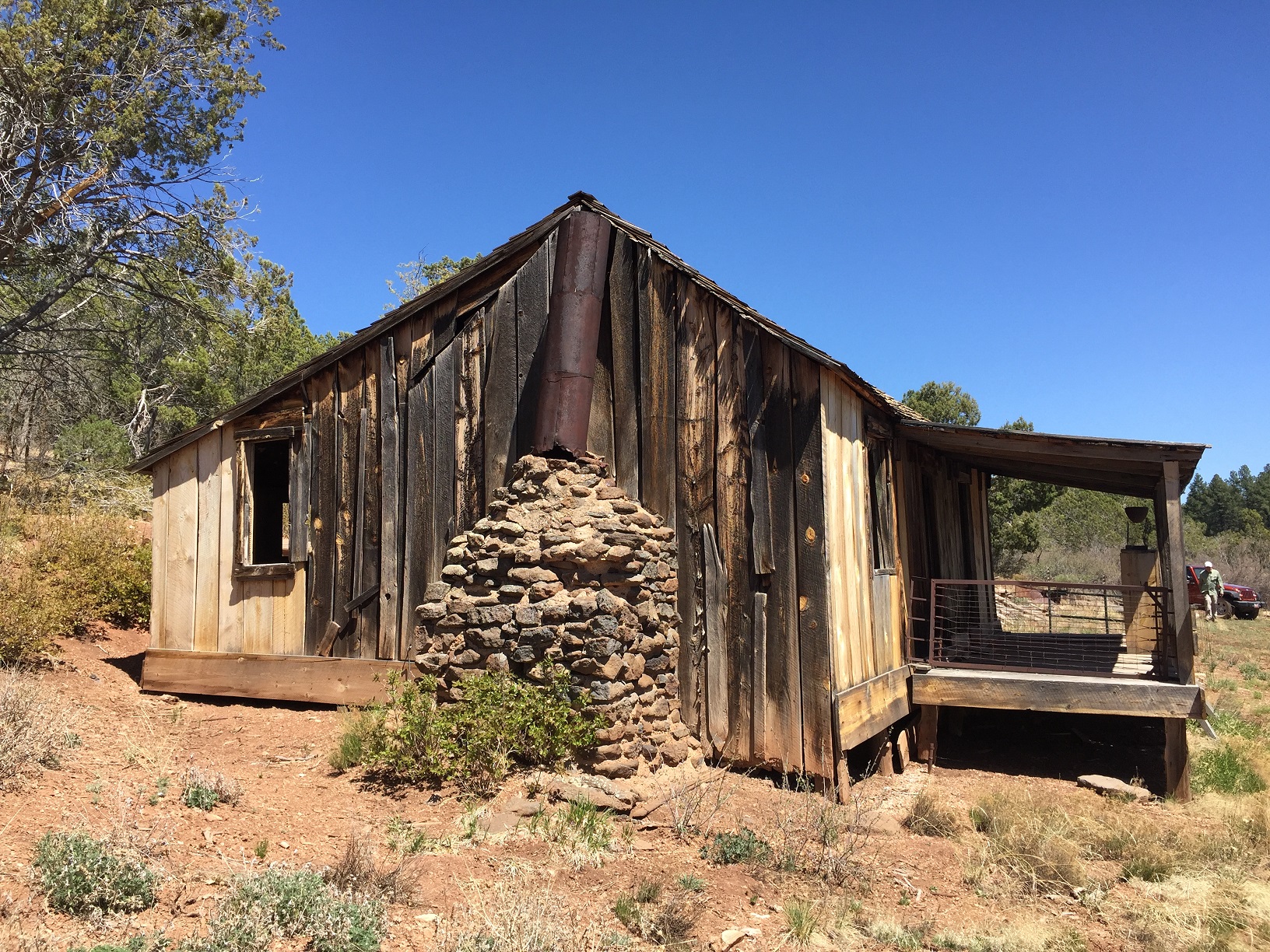 The left side of the Pine Cabin on the Arizona Strip