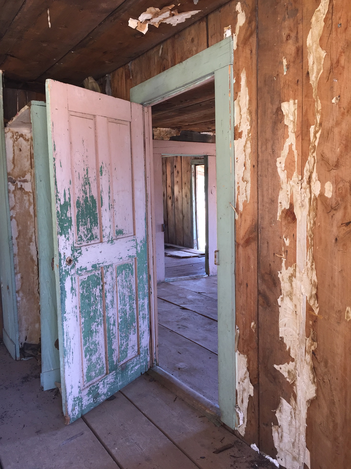 Inside doors and a closet in the Pine Cabin on the Arizona Strip