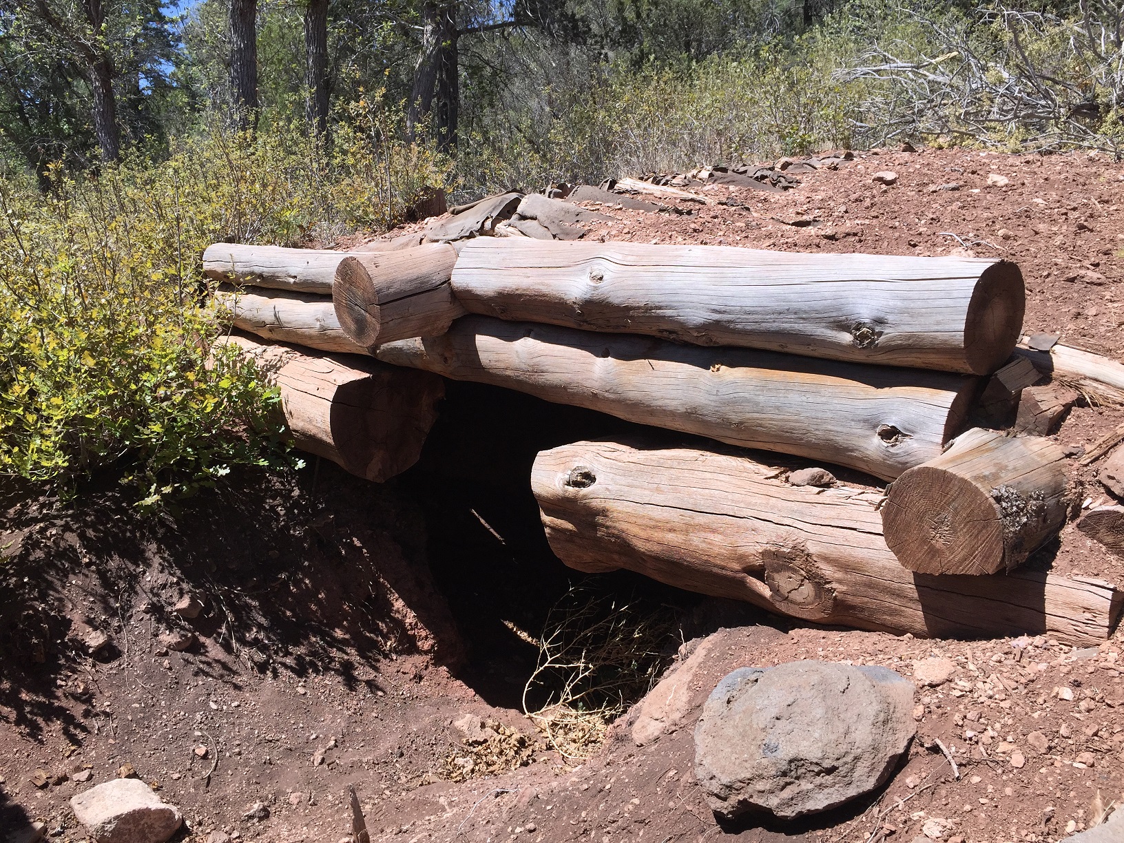 A dugout behind the Pine Cabin on the Arizona Strip