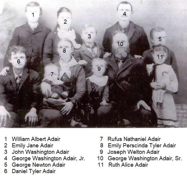 George Washington Adair and his family