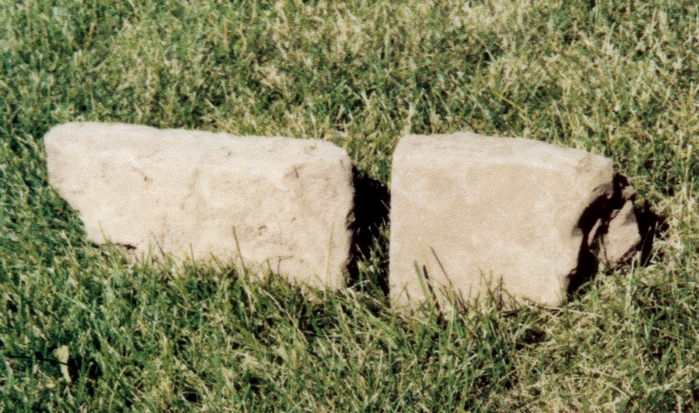 Two adobe bricks in Fort Harmony, Utah