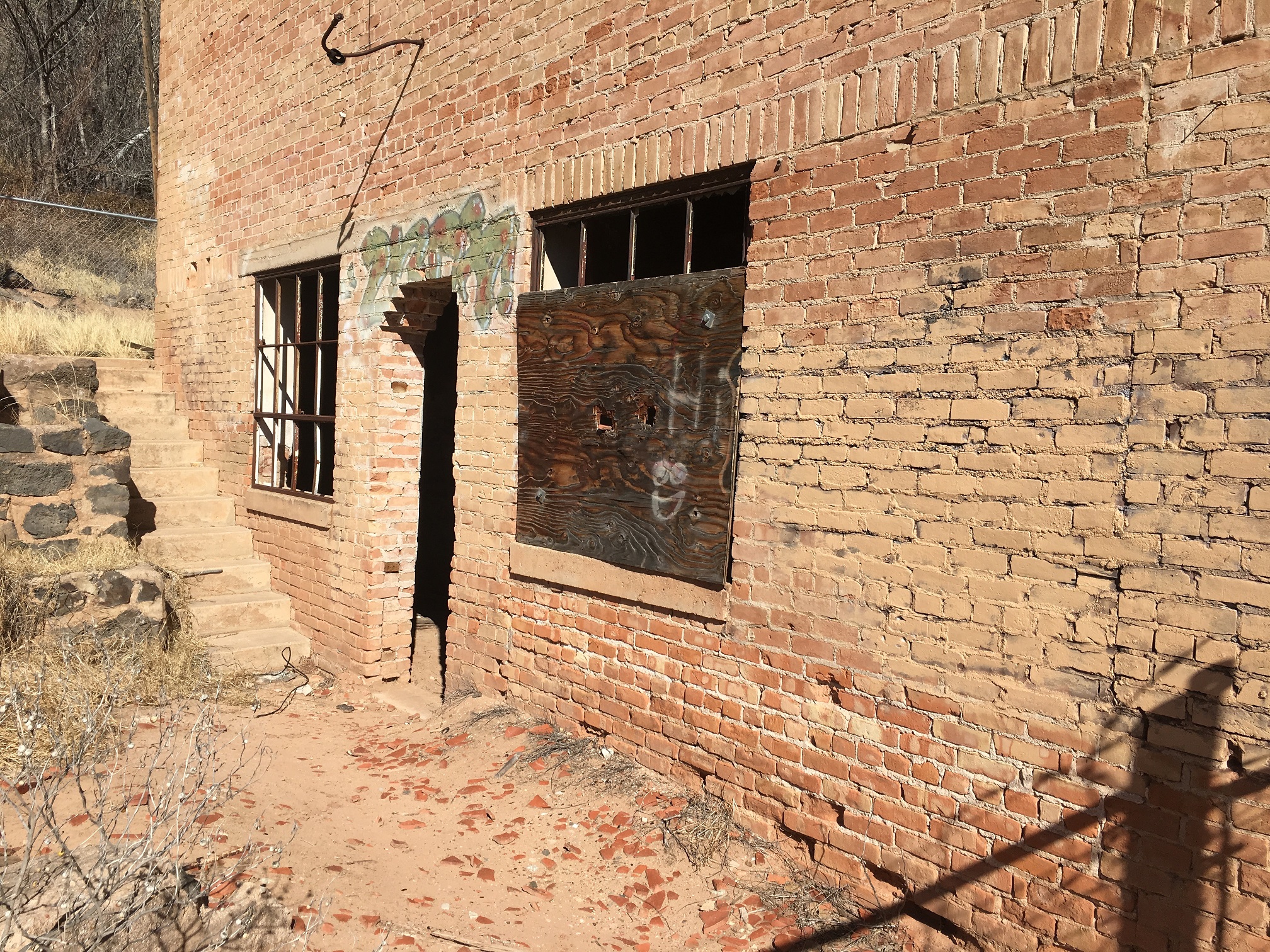 Stairs leading down to the west entrance of the Hurricane-LaVerkin Hydroelectric Power Plant