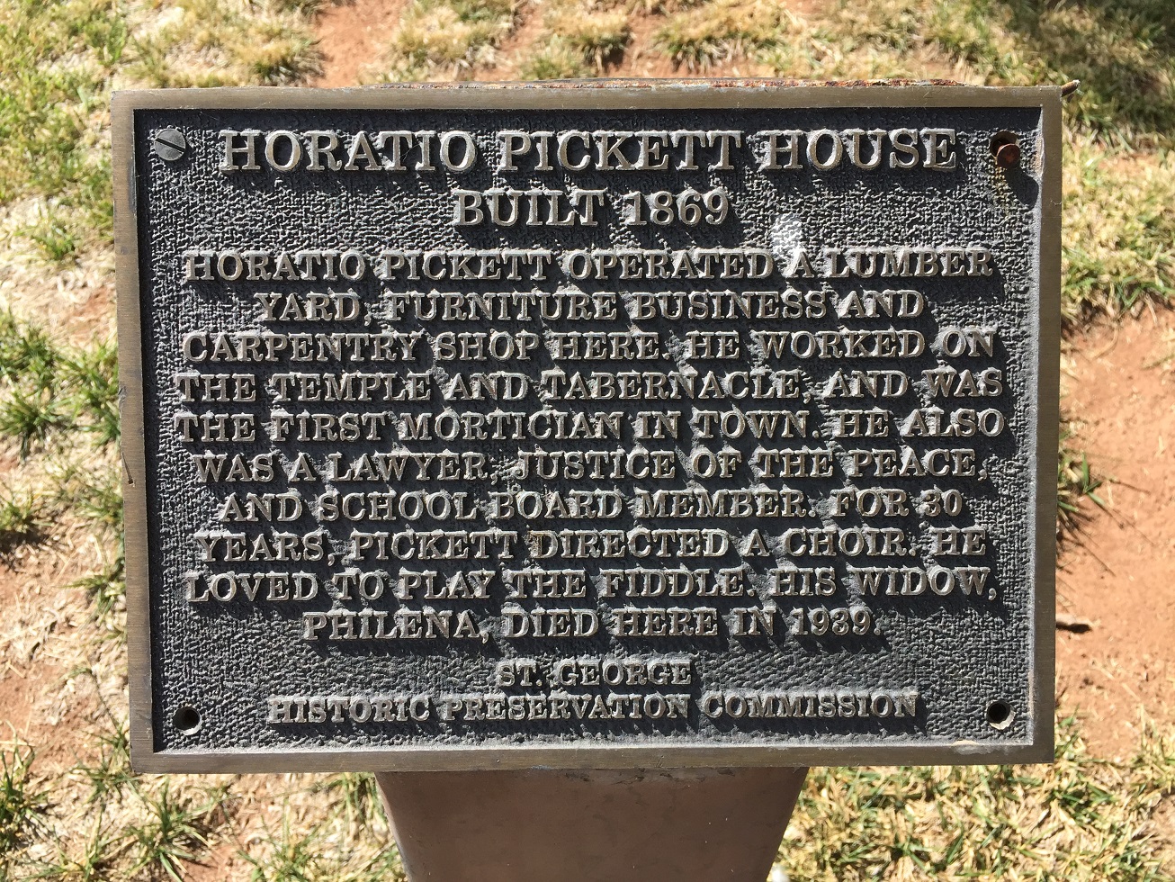 The Horatio Pickett House interpretive plaque
