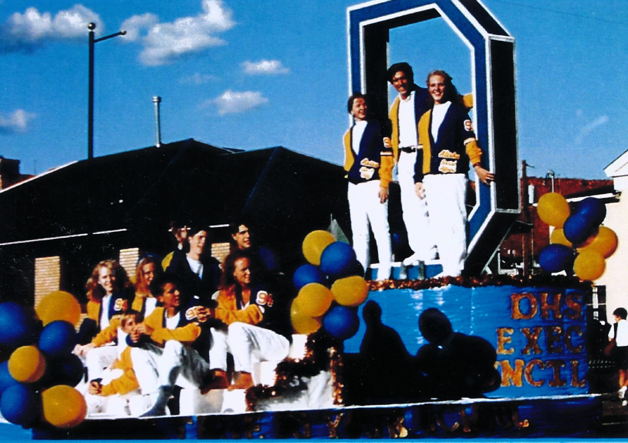 The 1994 Dixie High School Executive Council on a parade float