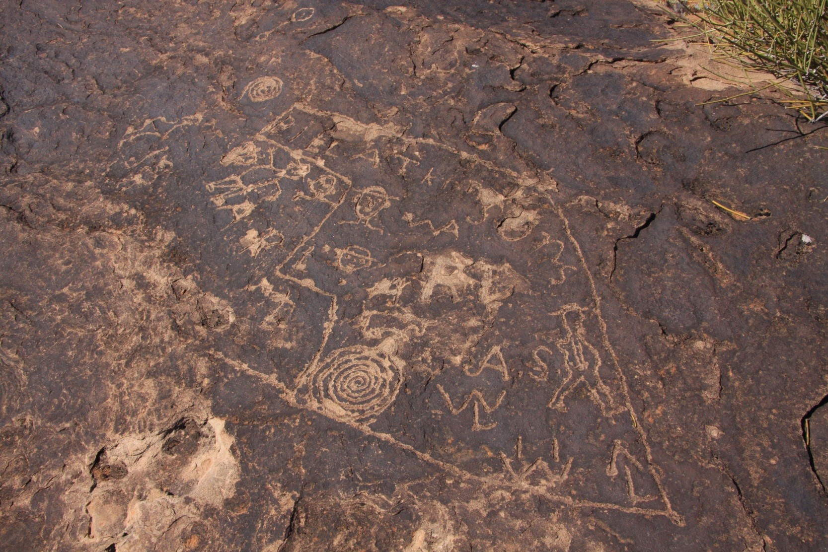 Petroglyph inscribed by the sons of William Atkin near Atkinville