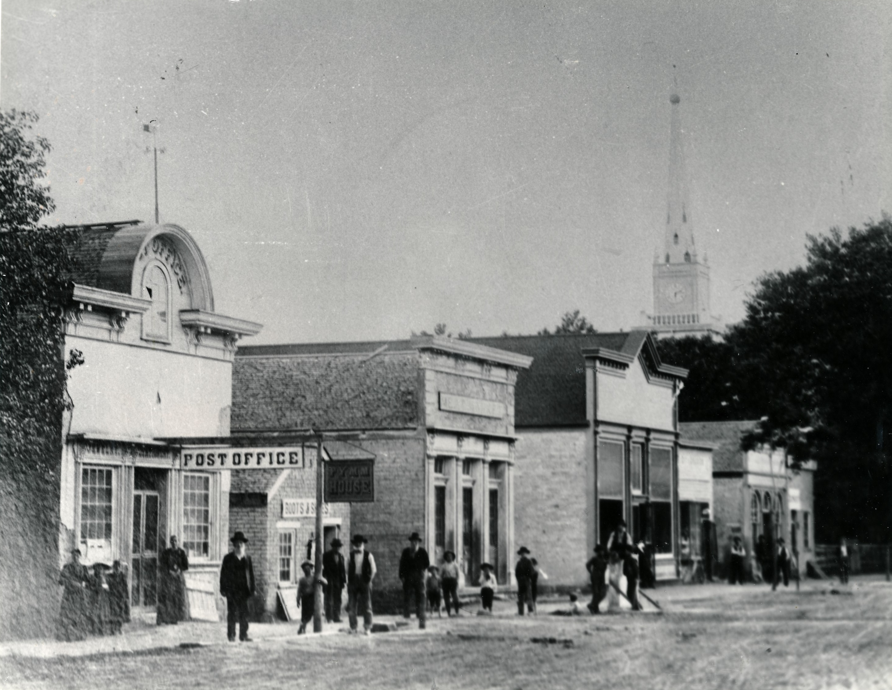 The third St. George Post Office and other old buildings on Tabernacle Street