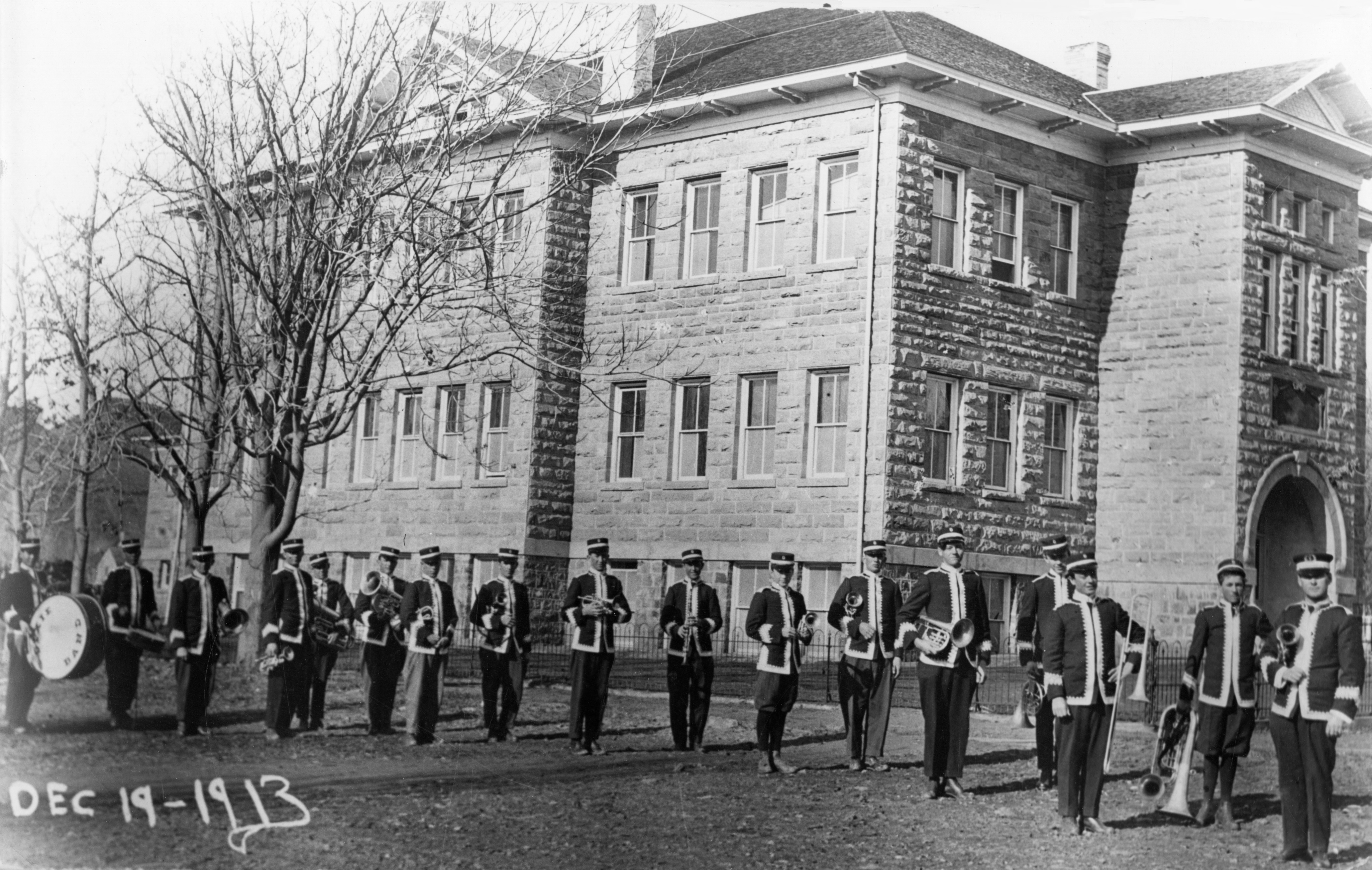 The Dixie Band in front of the old Dixie Academy building