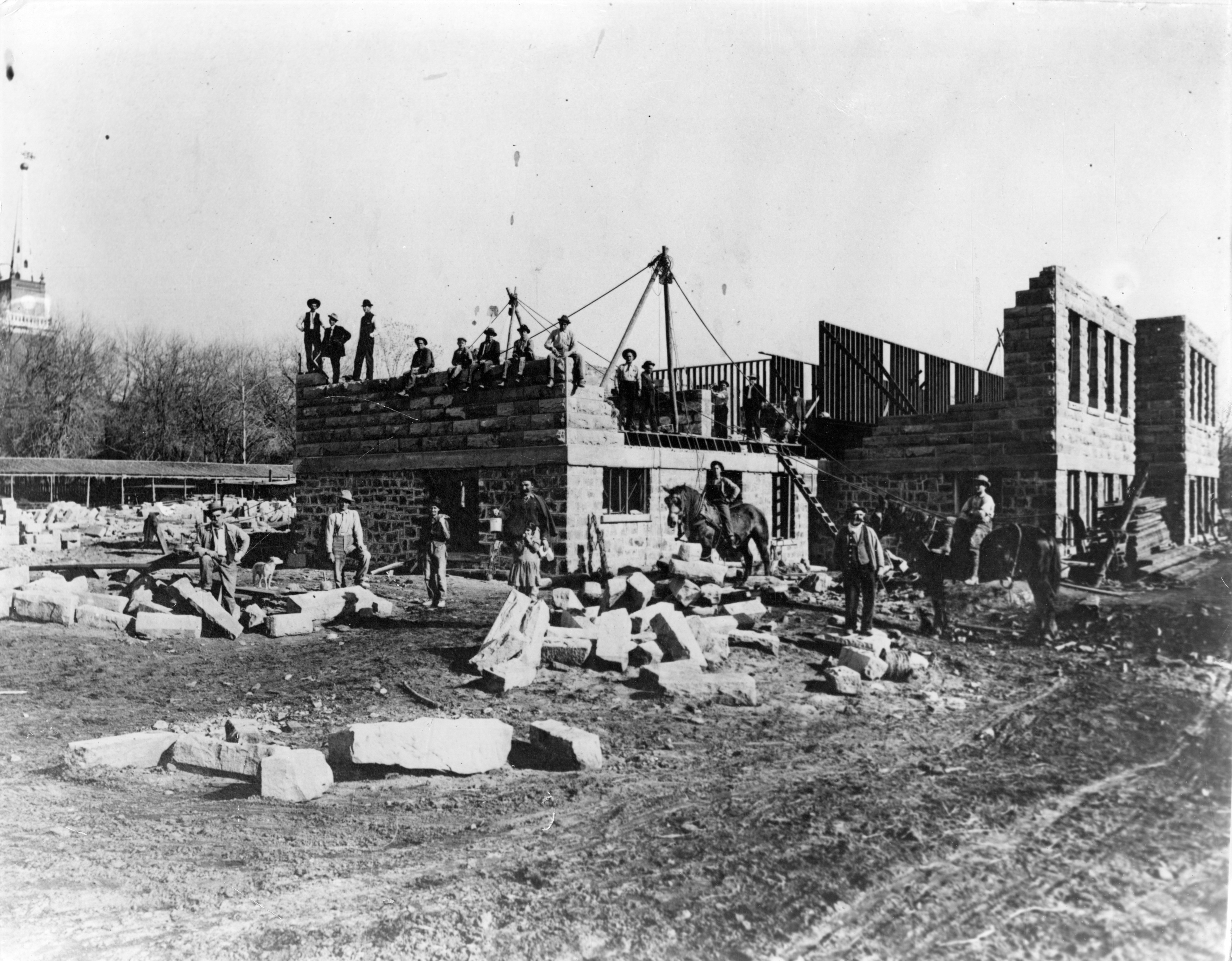 The old Dixie Academy building under construction in 1910