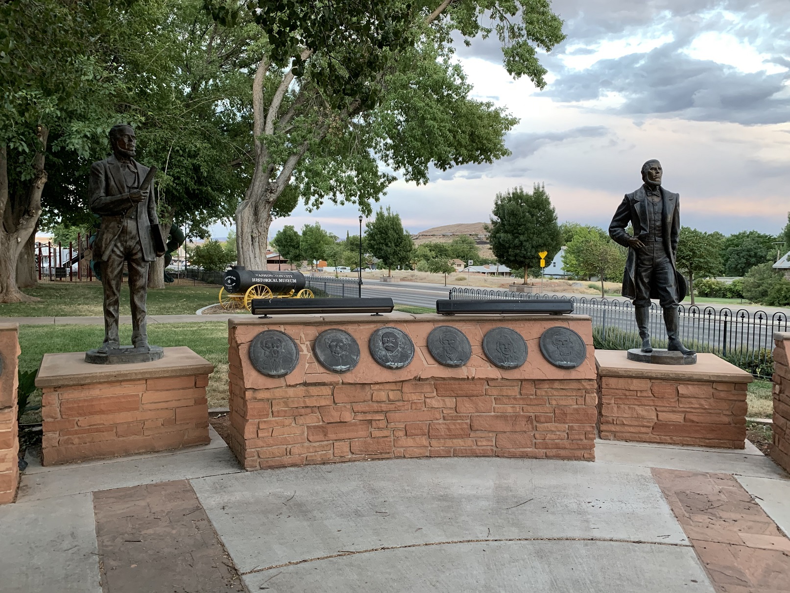 Monuments at the Monument Plaza in Washington, Utah