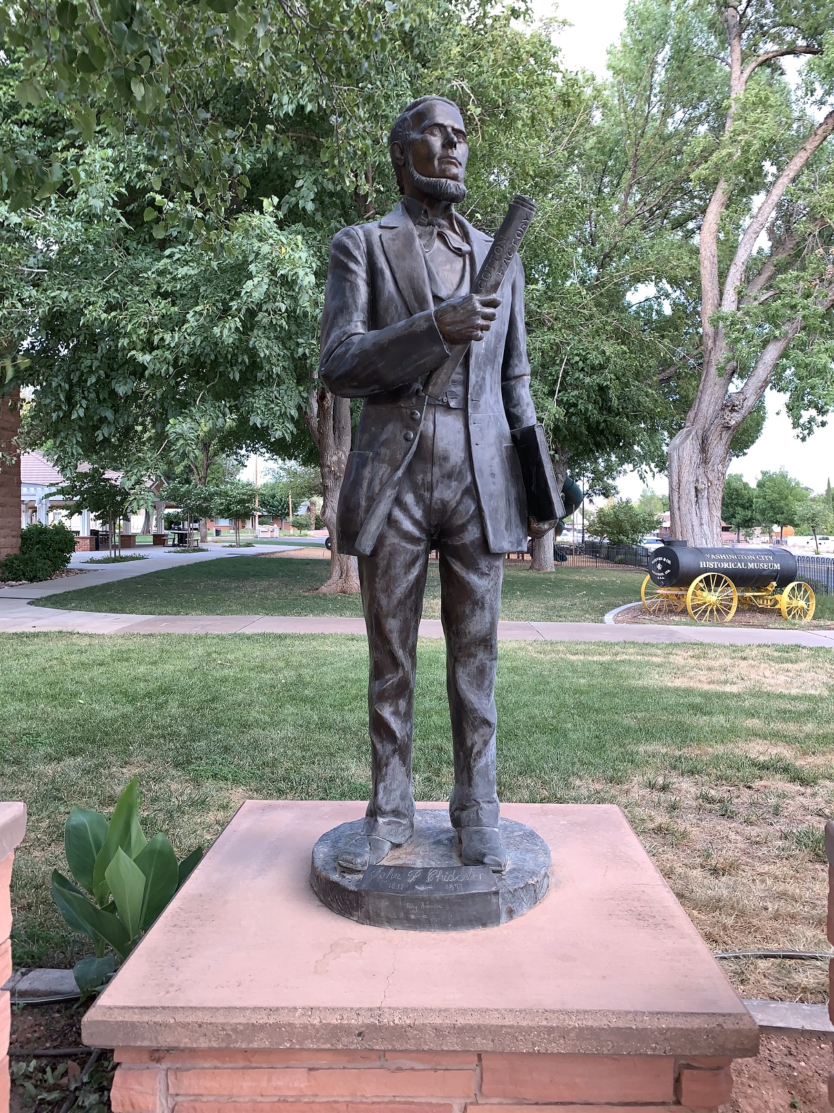 Statue of John P. Chidester at the Monument Plaza in Washington, Utah