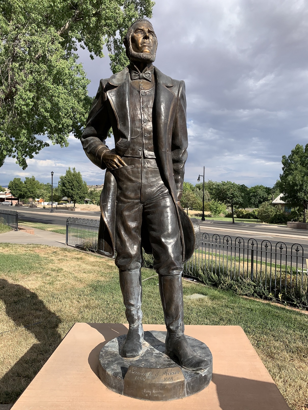 Statue of Samuel J. Adair at the Monument Plaza in Washington, Utah