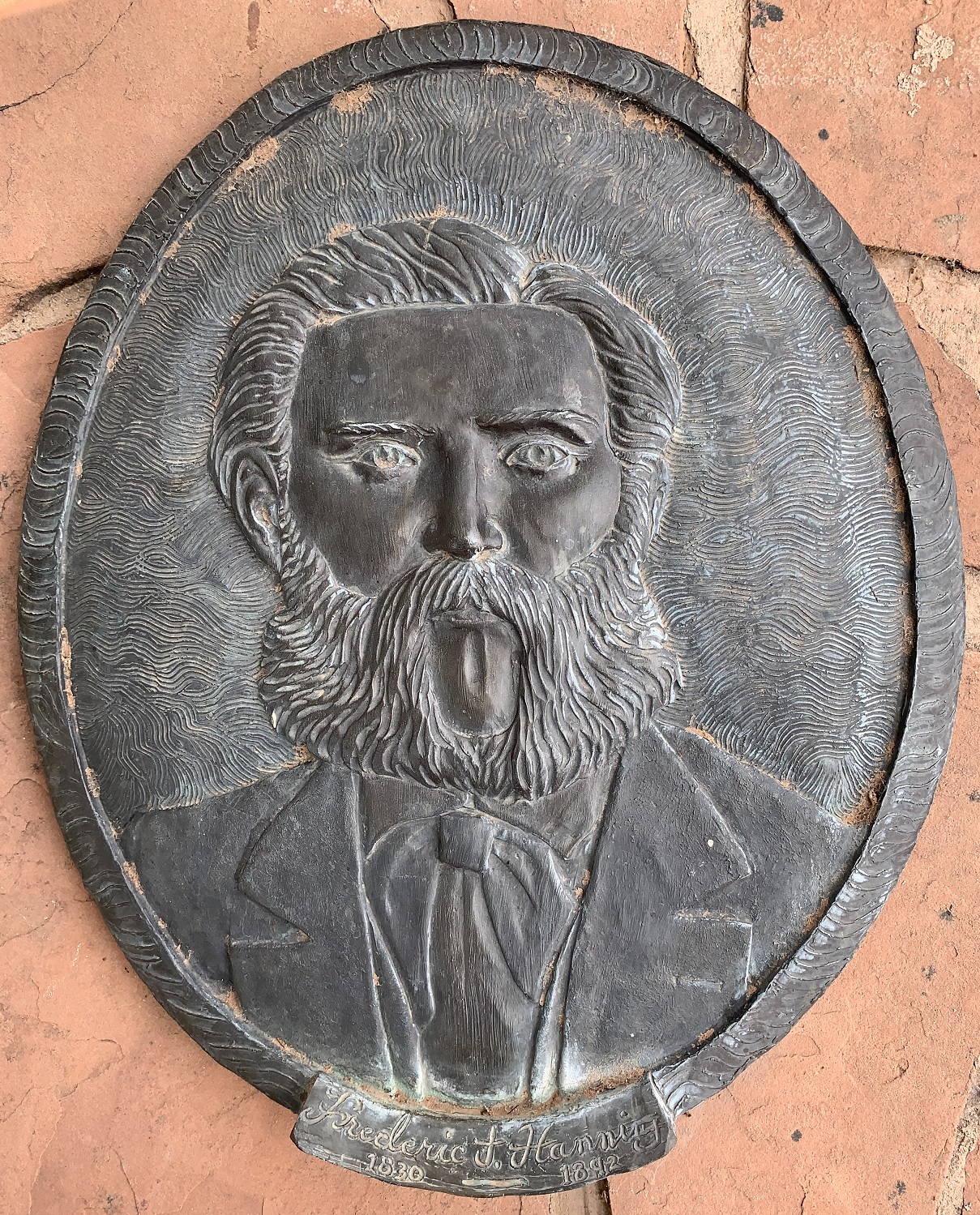 Face plaque of Frederic J. Hannig at the Monument Plaza in Washington, Utah