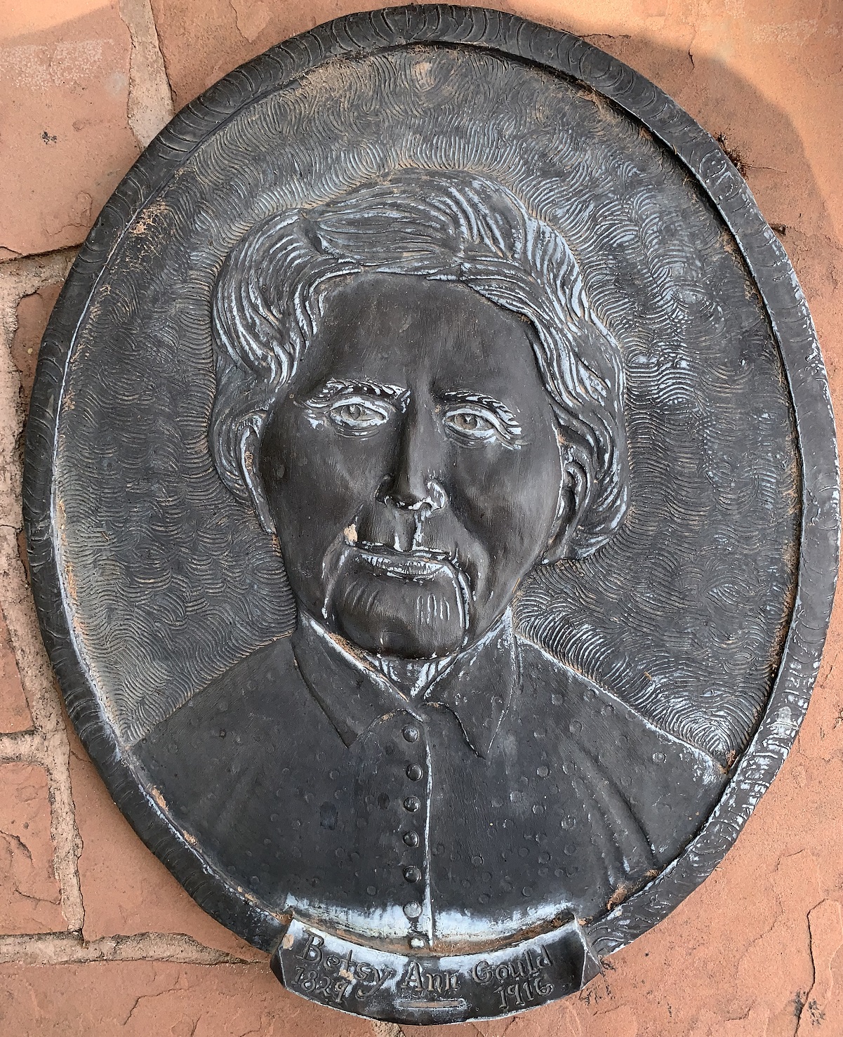 Face plaque of Betsy Ann Gould at the Monument Plaza in Washington, Utah