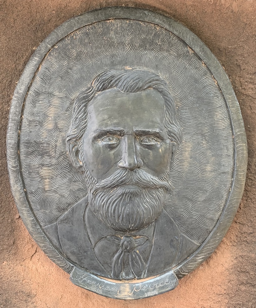Face plaque of Harrison Pearce at the Monument Plaza in Washington, Utah