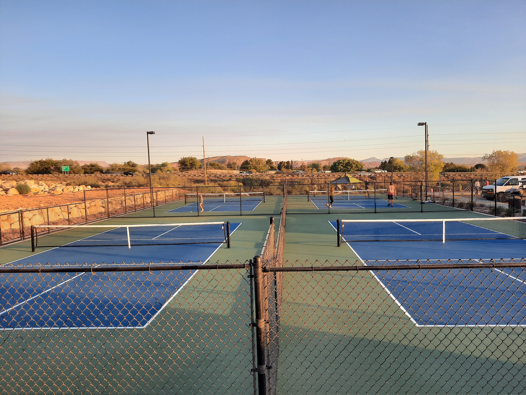 The tennis courts at the new Boilers Park in Washinton, Utah