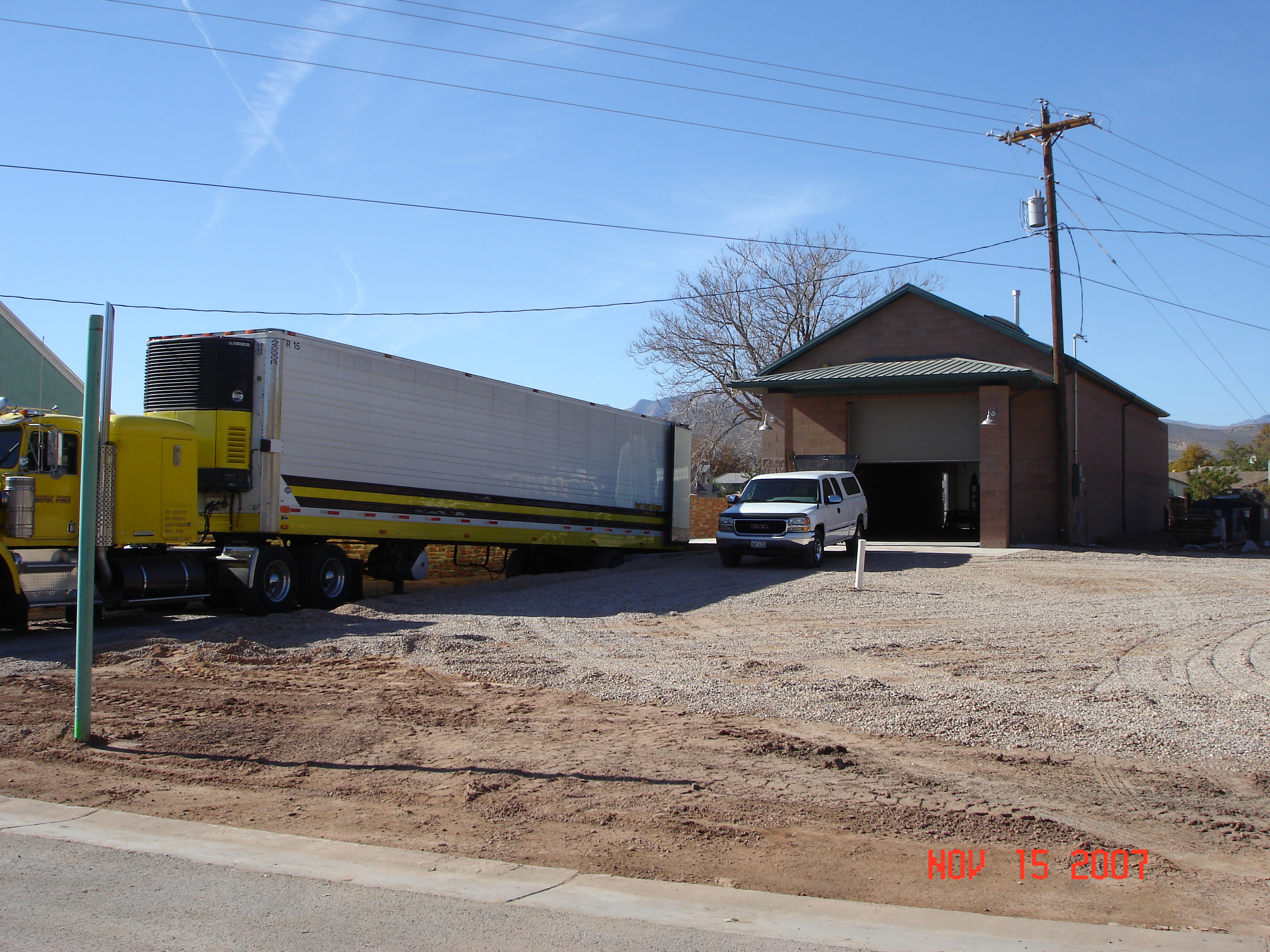 The new Frei's Market Warehouse with a truck in the truck ramp