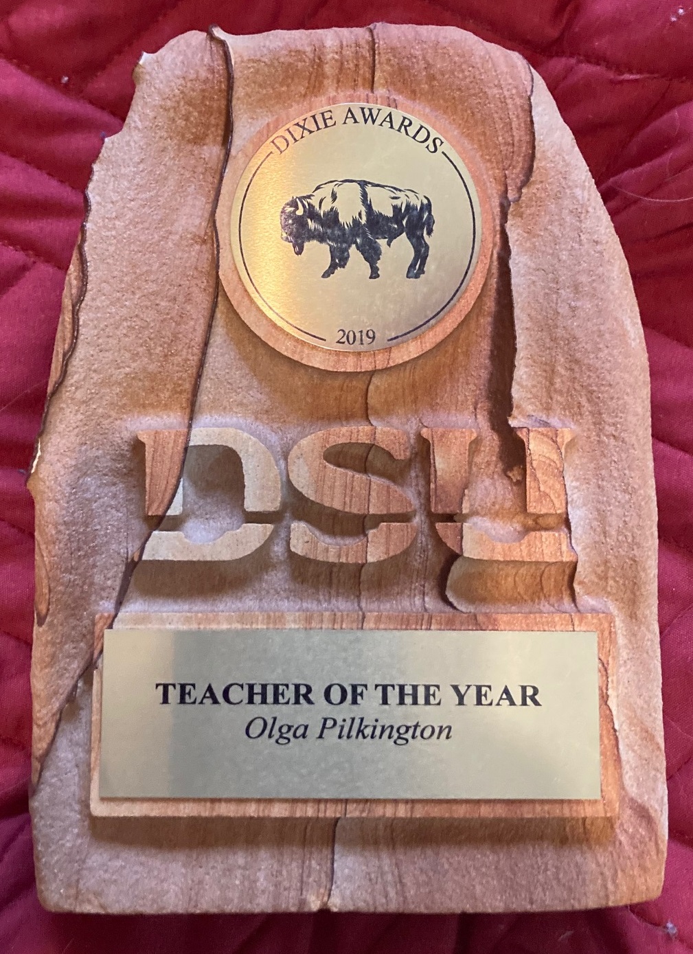 Dixie State University Teacher of the Year Award trophy
