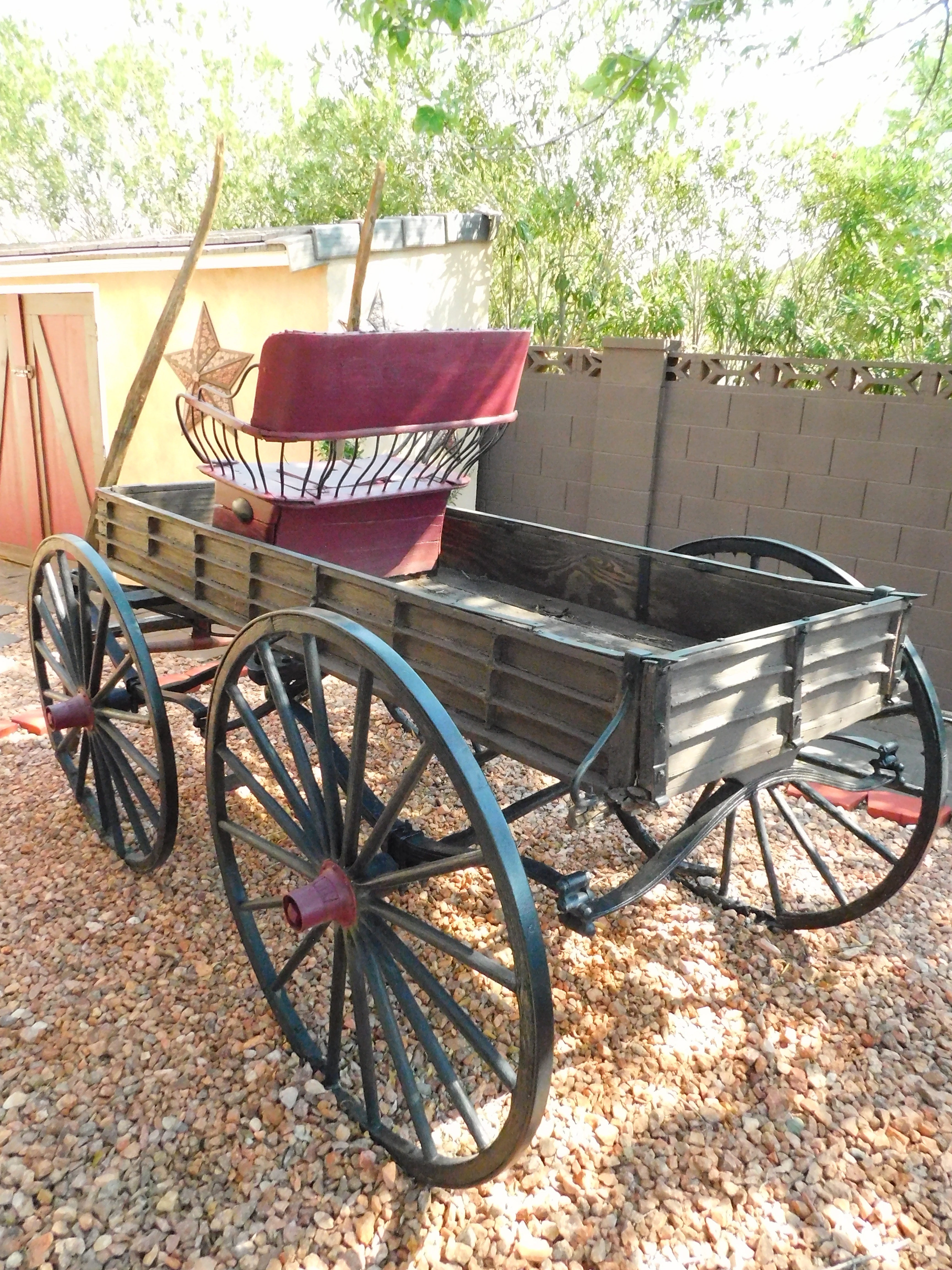 An old wagon, somewhat restored and upgraded