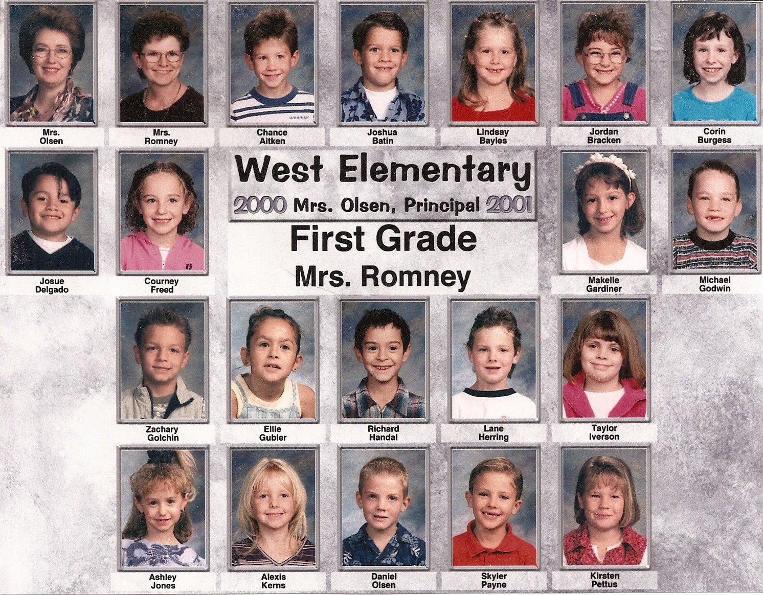 Mrs. Romney's 2000-2001 first grade class at West Elementary School