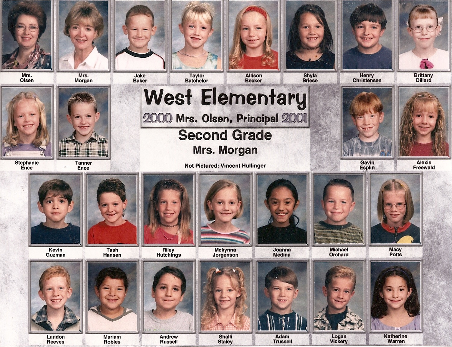 Mrs. Terry Morgan's 2000-2001 second grade class at West Elementary School