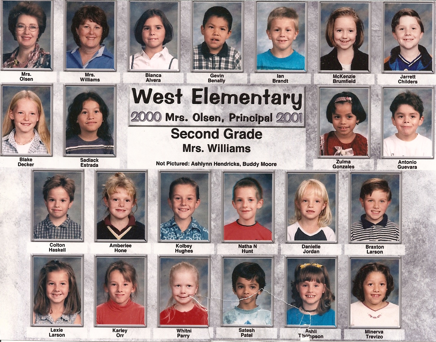 Mrs. Sue Williams' 2000-2001 second grade class at West Elementary School