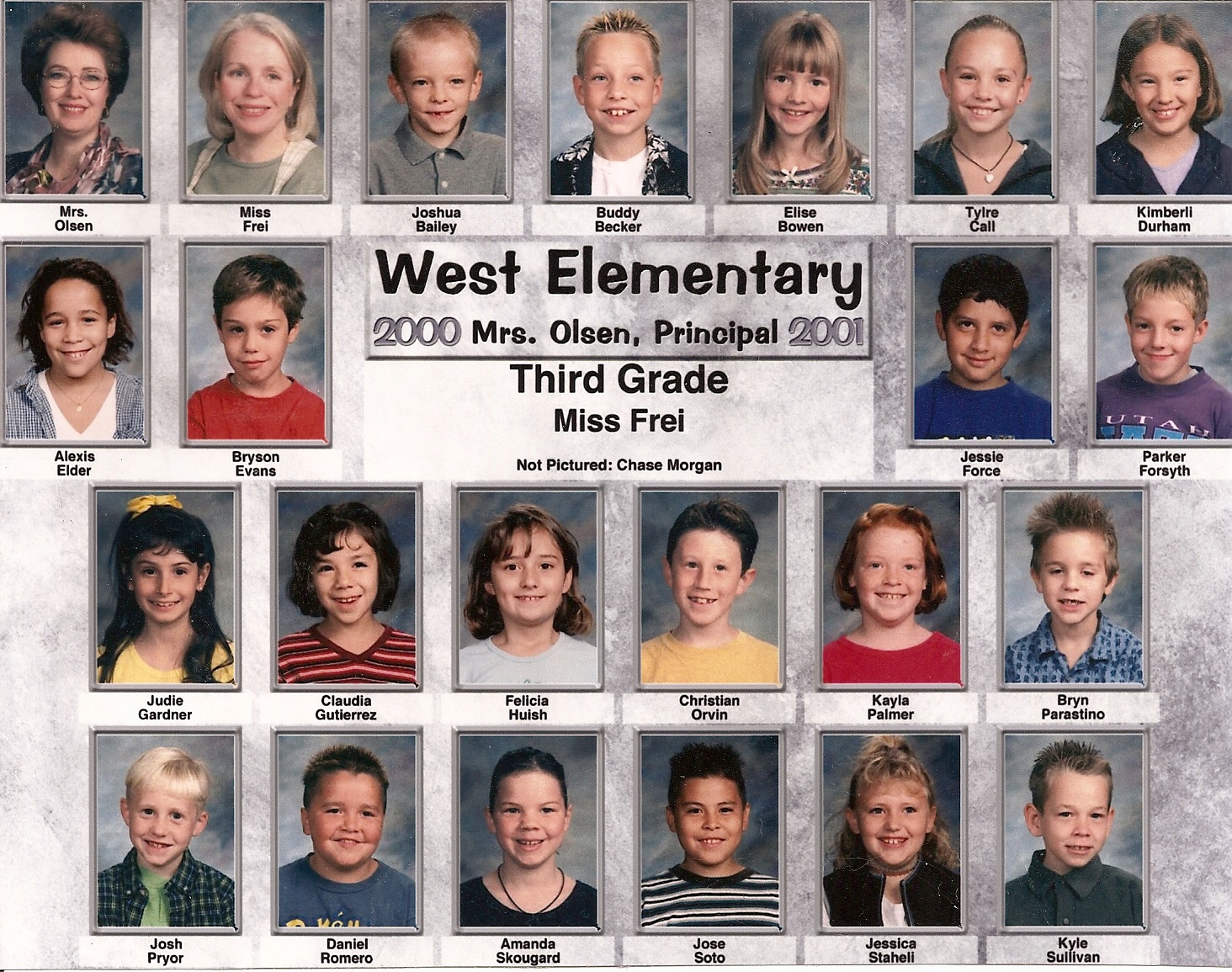 Miss Cindy Frei's 2000-2001 third grade class at West Elementary School