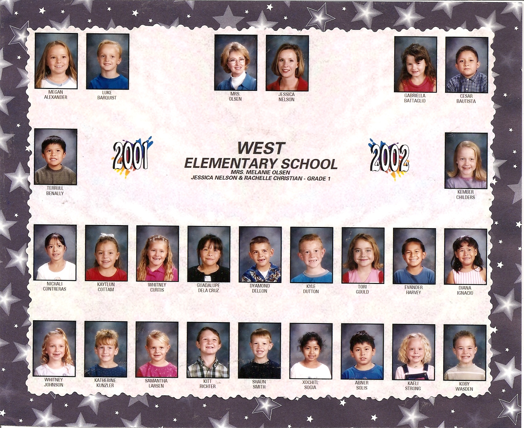 Mrs. Jessica Nelson & Mrs. Rachelle Christian's 2001-2002 first grade class at West Elementary School