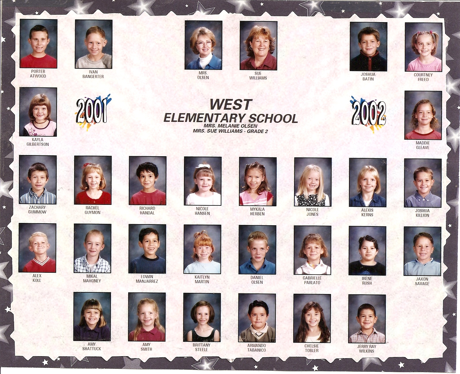 Mrs. Sue Williams' 2001-2002 second grade class at West Elementary School