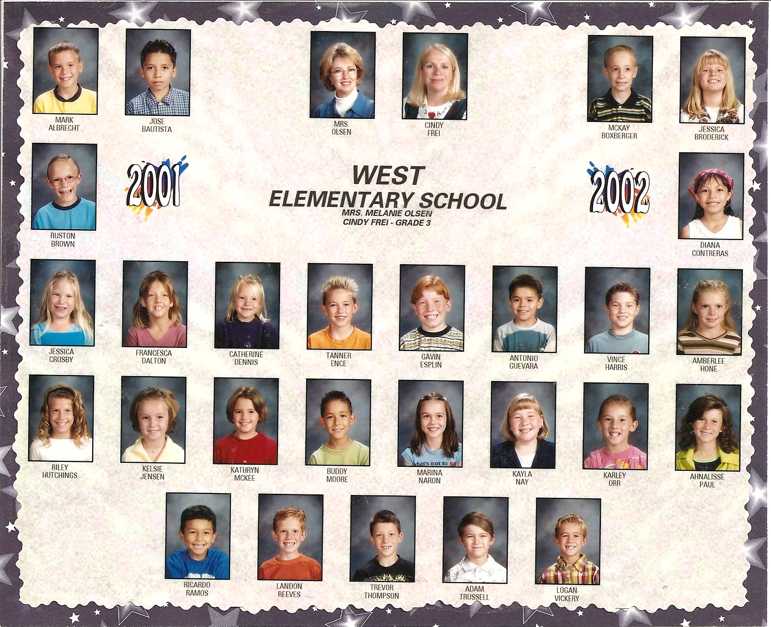 Miss Cindy Frei's 2001-2002 third grade class at West Elementary School
