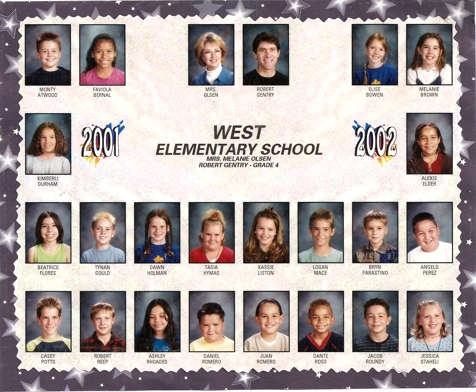 Mr. Robert Gentry's 2001-2002 fourth grade class at West Elementary School