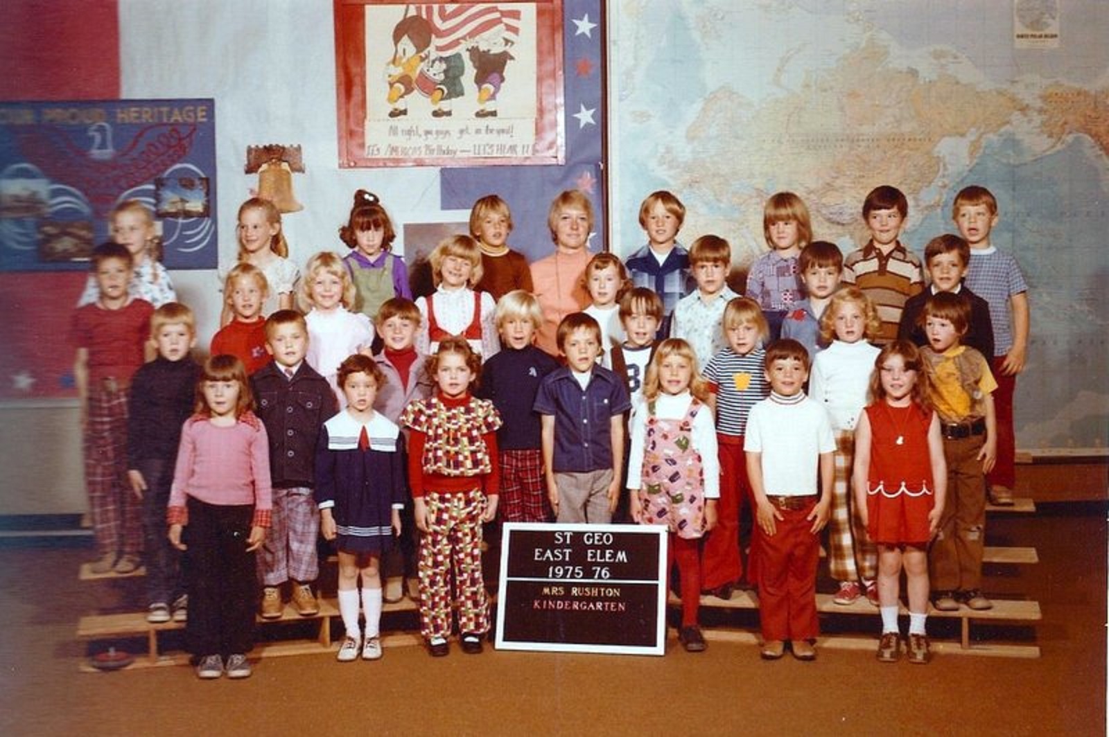 Mrs. Rushton's 1975-1976 kindergarten class at East Elementary School
