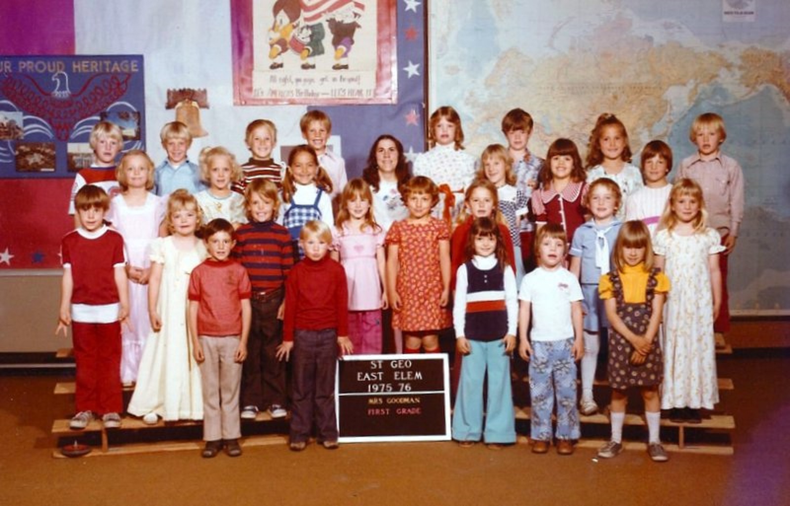 Mrs. Susan Goodman's 1975-1976 first grade class at East Elementary School