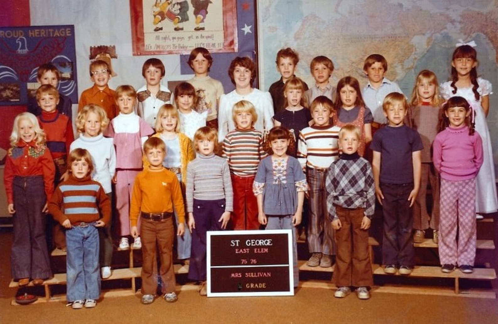 Mrs. Sheryl Sullivan's 1975-1976 second grade class at East Elementary School