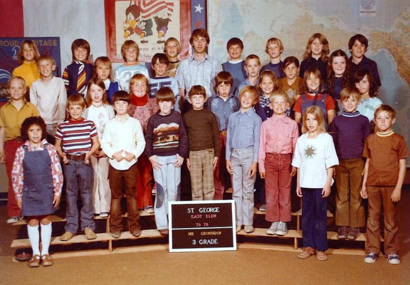 Mr. Richard Grimshaw's 1975-1976 third grade class at East Elementary School