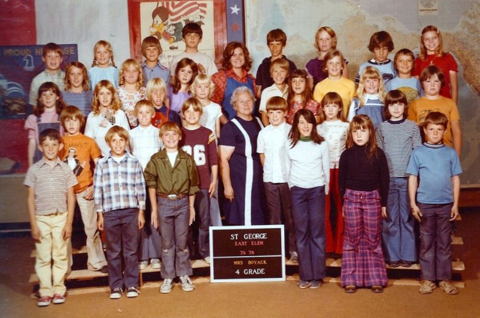 Mrs. Virginia Boyack's 1975-1976 fourth grade class at East Elementary School