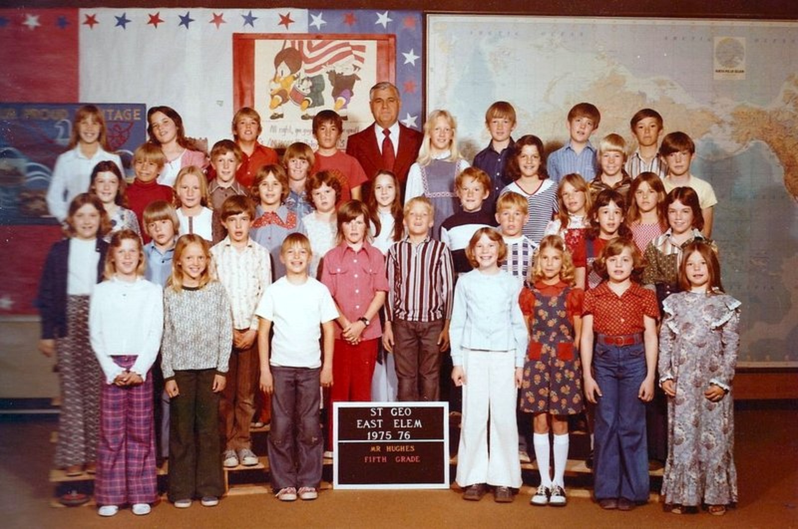 Mr. Tom Hughes' 1975-1976 fifth grade class at East Elementary School