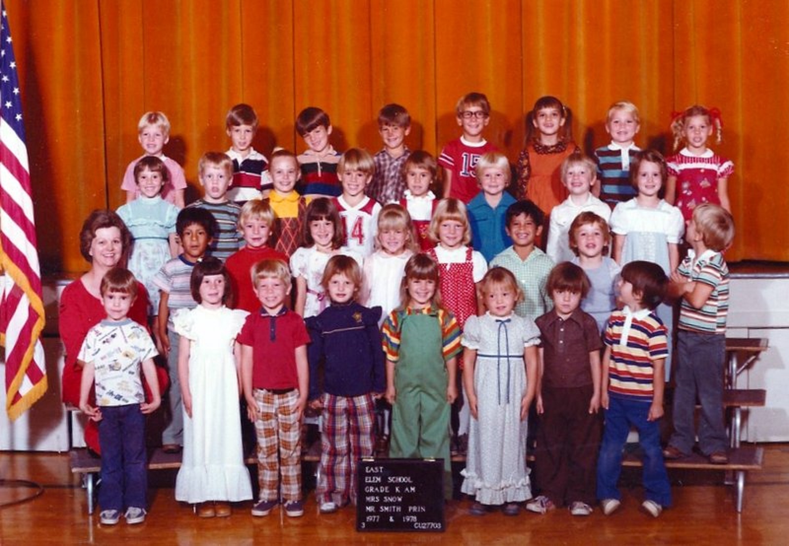 Mrs. Elma Ann Snow's 1977-1978 AM kindergarten class at East Elementary School