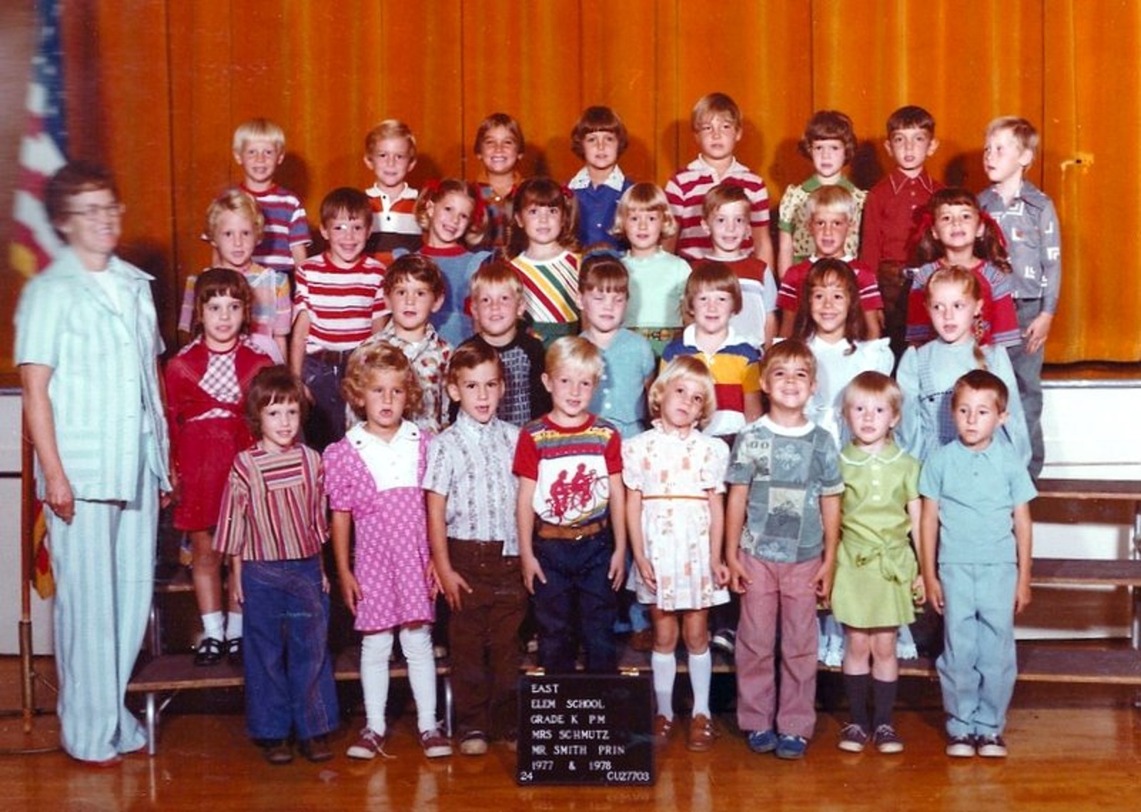 Mrs. Merlene Schmutz's 1977-1978 PM kindergarten class at East Elementary School