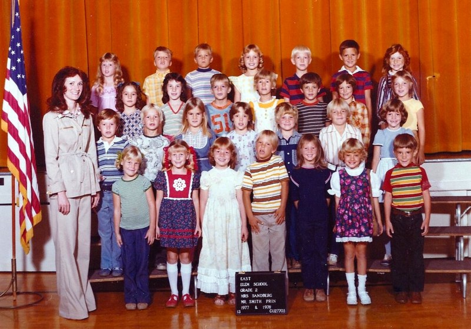 Mrs. Catherine Woodbury's 1977-1978 second grade class at East Elementary School