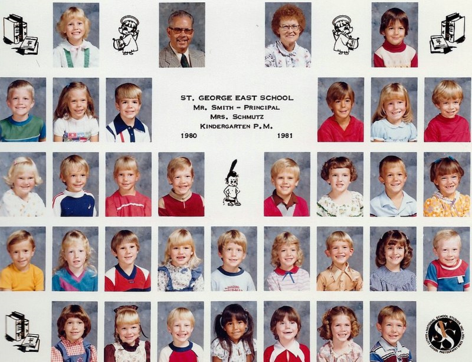 Mrs. Merlene Schmutz's 1980-1981 PM kindergarten class at East Elementary School