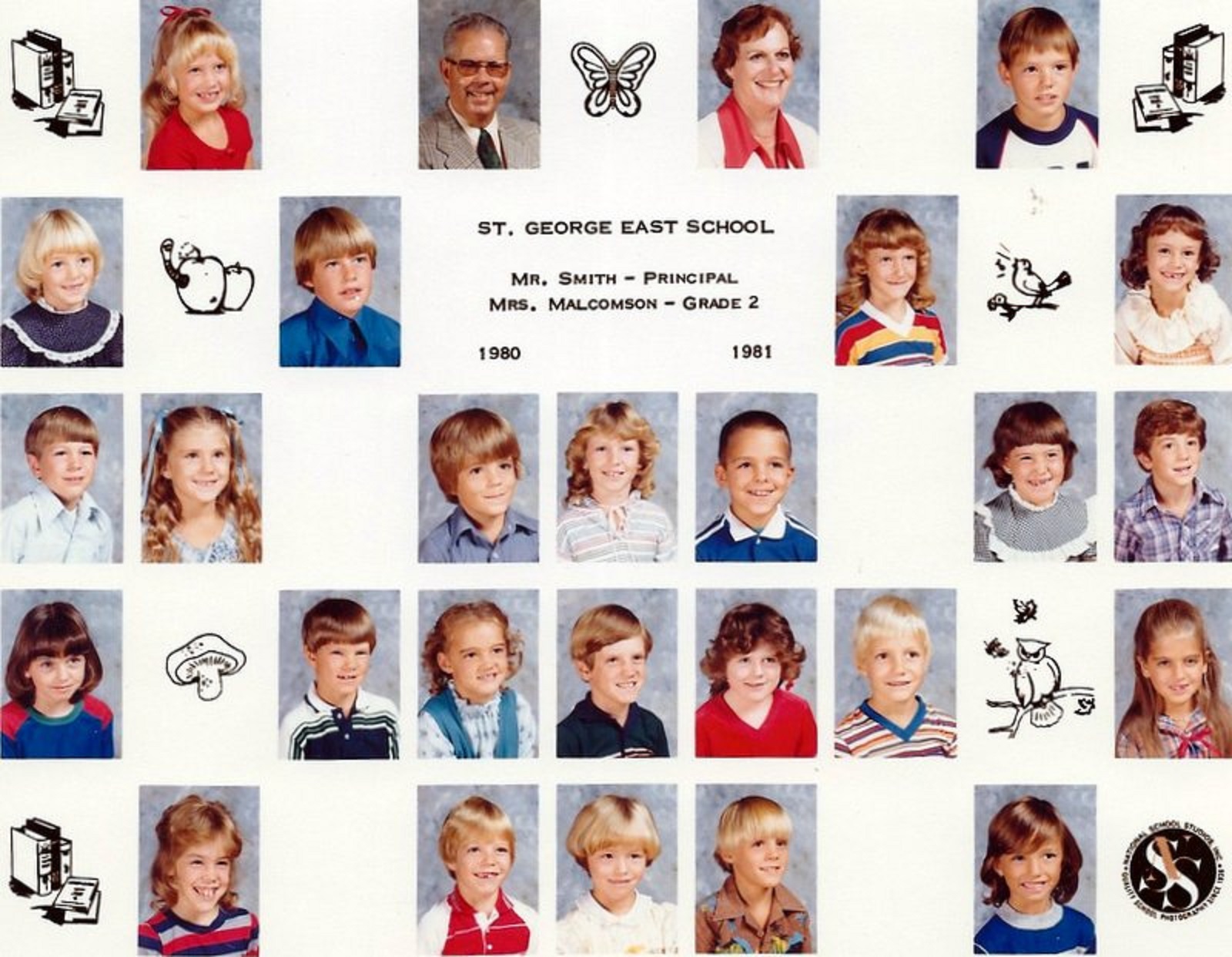 Mrs. Dorothy Malcomson's 1980-1981 second grade class at East Elementary School