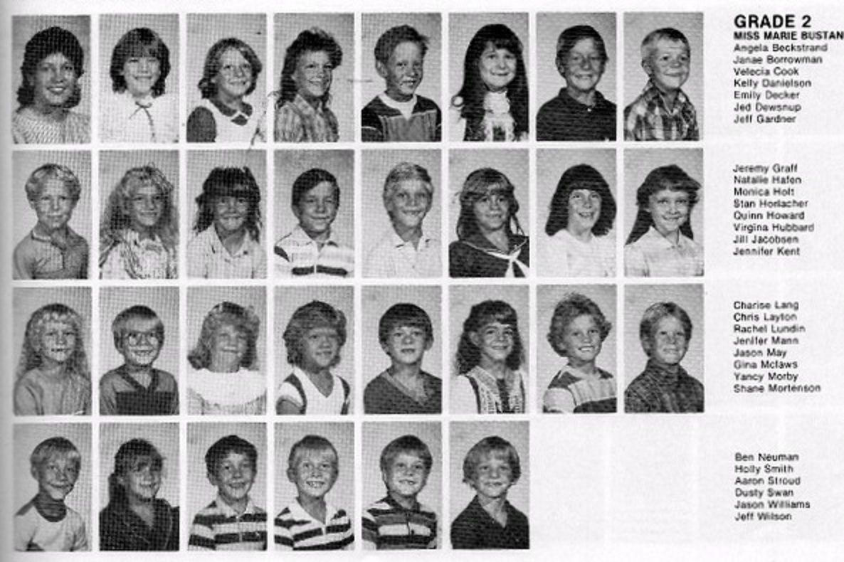 Miss Marie Bustanhoby's 1984-1985 second grade class at East Elementary School